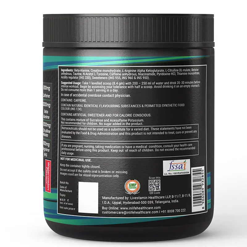 Inlife Pre-Workout Supplement | 200gms