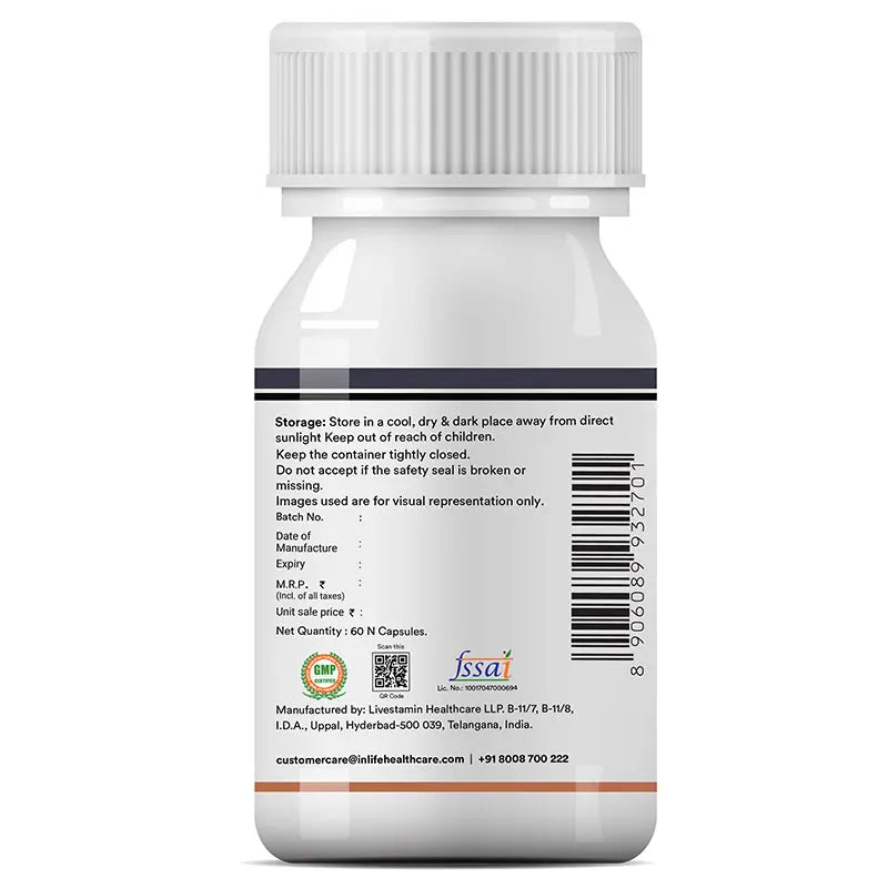 Inlife PCOS Balance Supplement for Women, Veg. Capsules