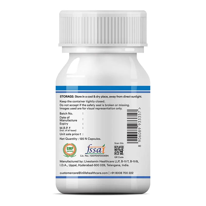 Inlife Zinc Supplements, Chelated Zinc Complex, Men & Women, Veg. Capsules