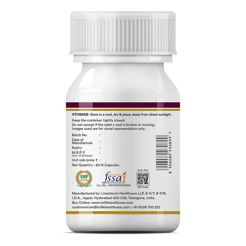 Inlife L-Arginine Supplement, 1000mg, Veg. Capsules