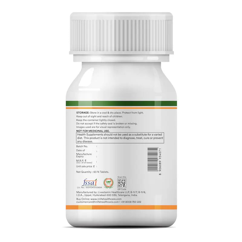 Inlife Bonelife Plus Formula | Calcium Citrate Malate, Magnesium, Zinc, Folic Acid, Vitamin D2, K2 & B12 | Supports Bone & Nutritional Health Tablets
