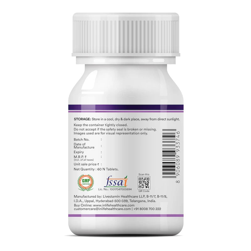 Inlife ZMA- Zinc Magnesium Aspartate and Vitamin B6 Supplement for Men and Women | Muscle Recovery and Sleep Support Supplement | Vegetarian Tablets