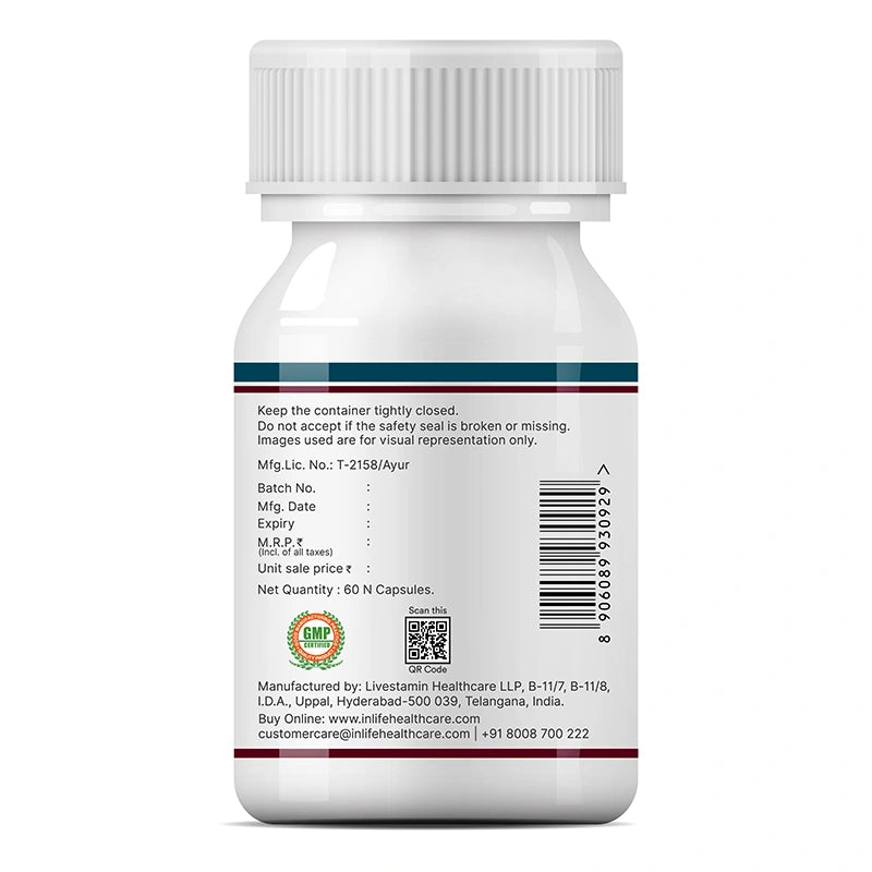 Inlife Safed Musli Extract Supplement, 500mg, Veg. Capsules
