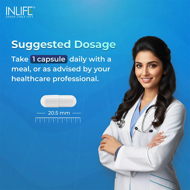 Inlife Zinc Supplements, Chelated Zinc Complex, Men & Women, Veg. Capsules