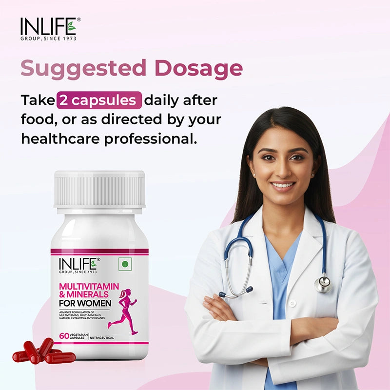 Inlife Multivitamin & Minerals Supplement for Women| Veg. Capsules