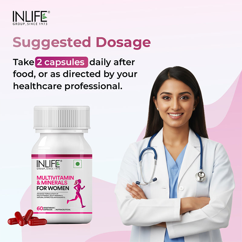 Inlife Multivitamin & Minerals Supplement for Women| Veg. Capsules