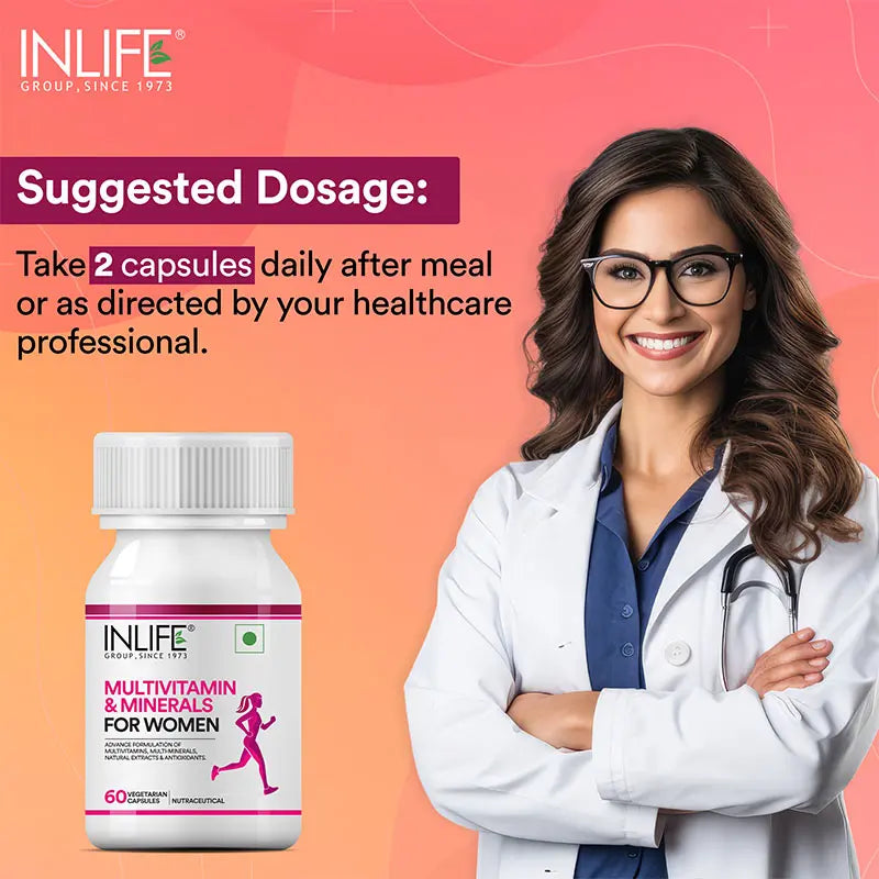 Inlife Multivitamin & Minerals Supplement for Women | 60 Capsules