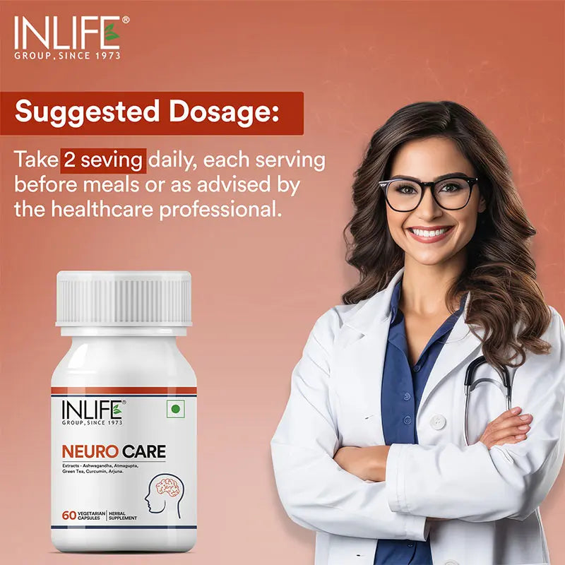 Inlife Neurocare Capsules + Vitamin B12 (RDA) Tablets Combo Pack