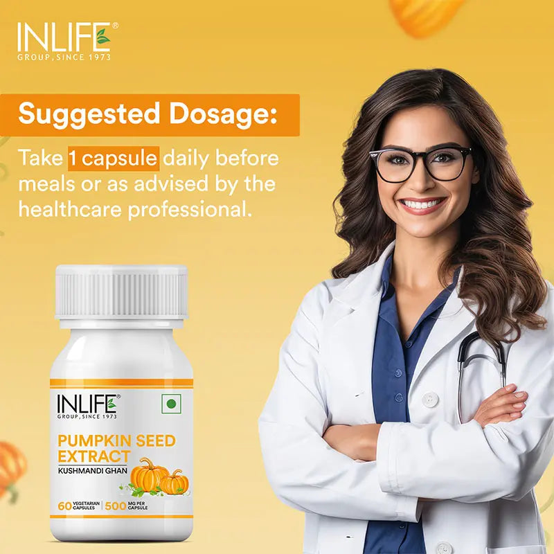 Inlife Pumpkin Seed Extract Supplement, 500 mg, Veg. Capsules
