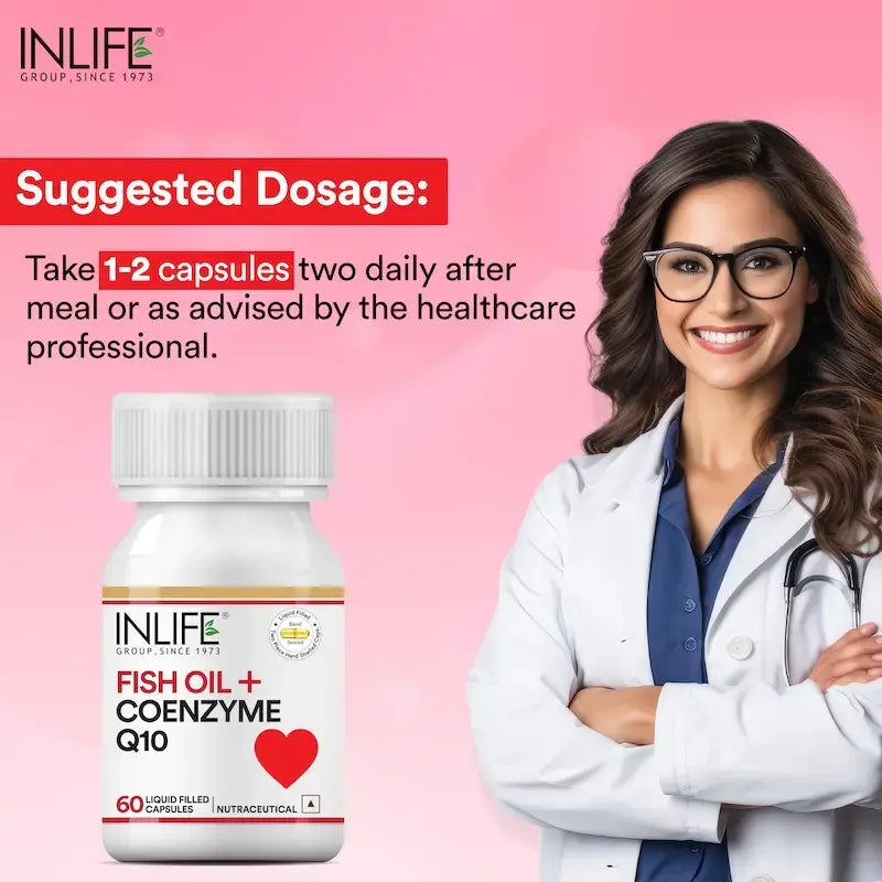 Inlife Fish Oil with CoQ10 Supplement | Liquid Filled Capsules