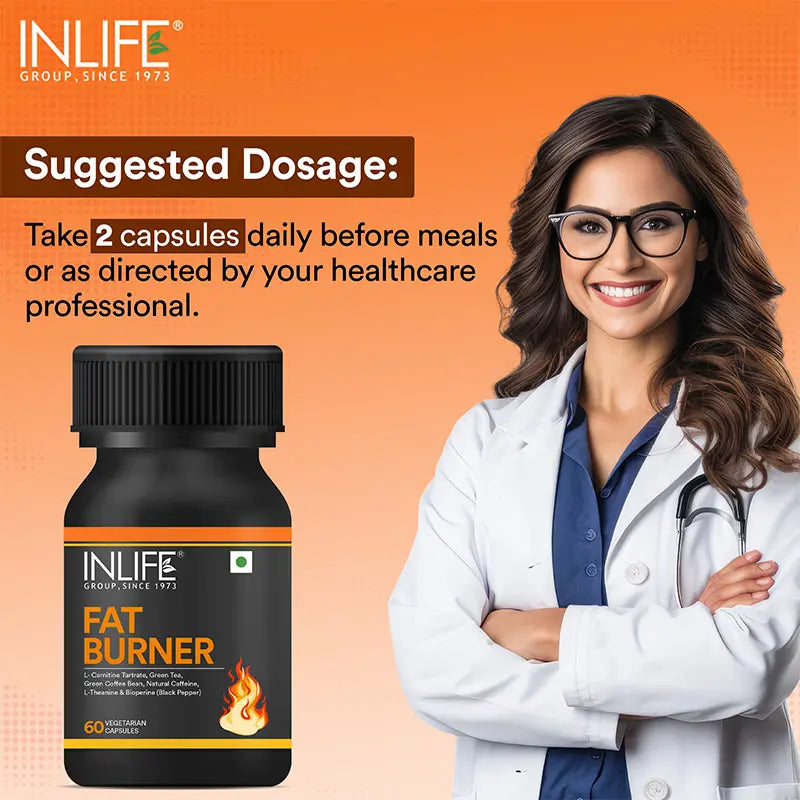 Inlife Berberine with Milk Thistle & Turmeric + Fat Burner with L-Carnitine & Green Coffee | Vegetarian Combo Pack