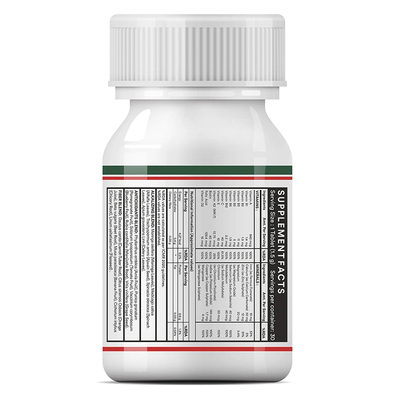 Inlife Plant Based Multivitamins for Men & Women, Superfood, 30 Veg.Tablets