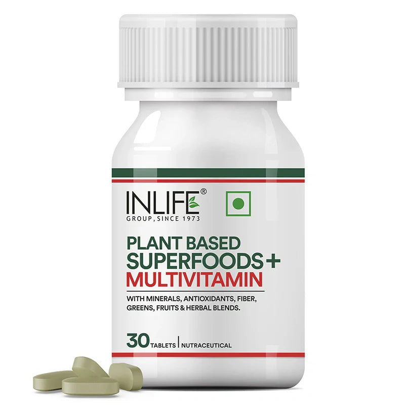 🎁 Inlife Plant Based Multivitamins for Men & Women, Superfood, 30 Veg.Tablets