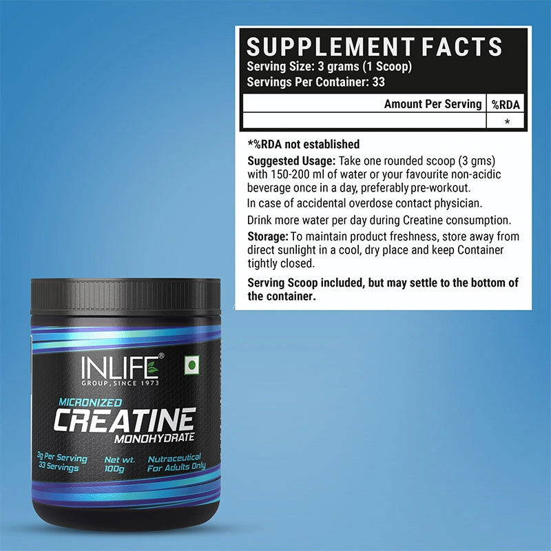 Inlife Whey Protein Powder, 400 gm, (Cafe Mocha) with Creatine Monohydrate, 100 gm, Combo Pack