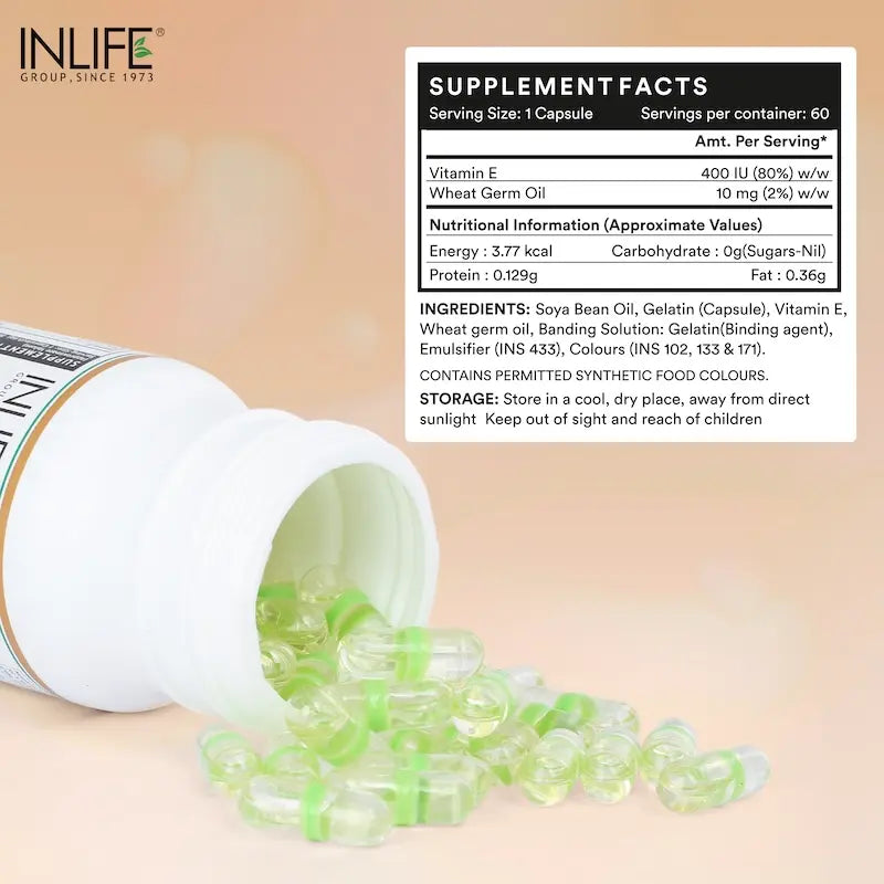 Inlife Vitamin E Wheat Germ Oil Capsules