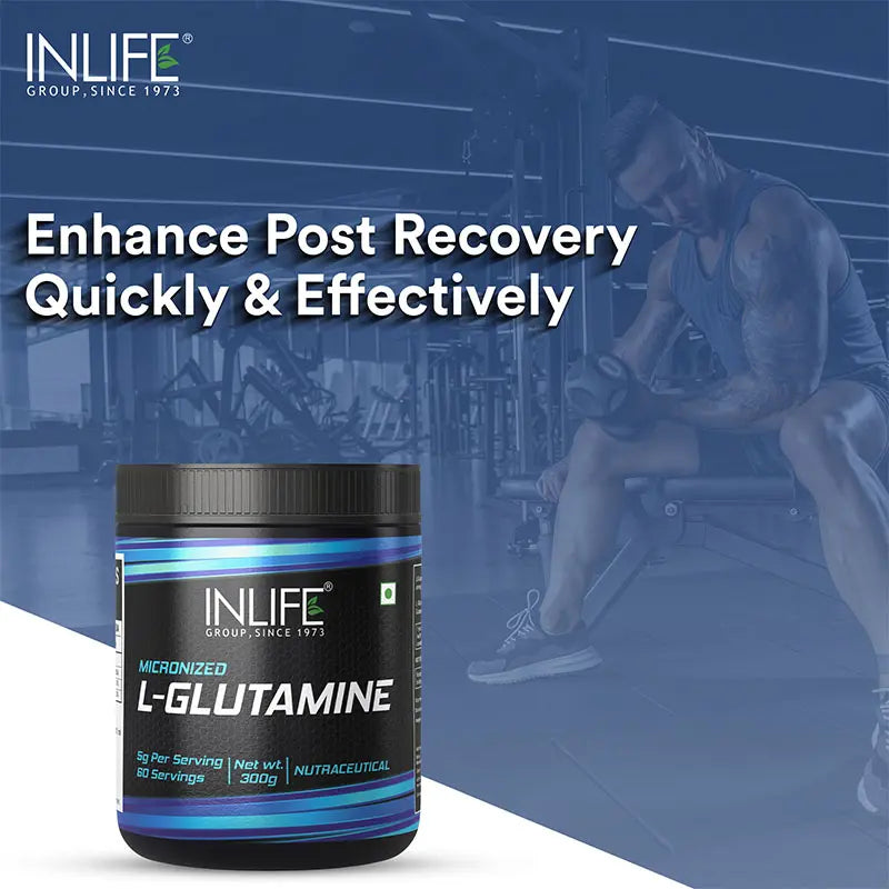 Inlife Micronized L-Glutamine Powder Supplement | 300 grams