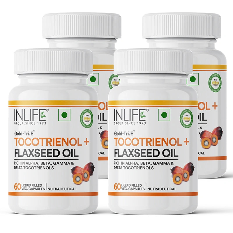 Inlife Tocotrienol (Gold Tri.E™) + Flaxseed Oil Plant-Based Omega 3-6-9 Capsules