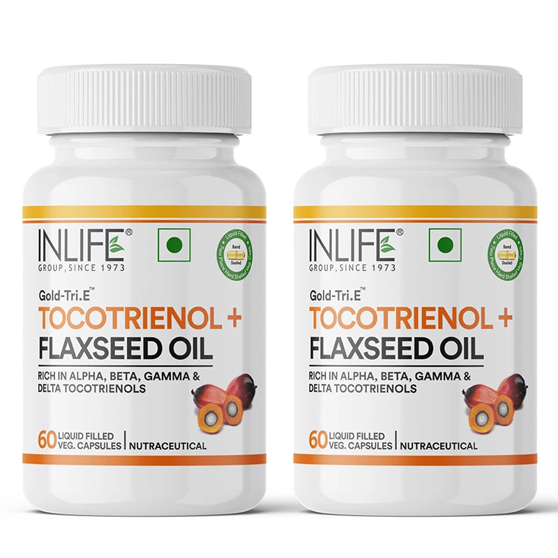 Inlife Tocotrienol (Gold Tri.E™) + Flaxseed Oil Plant-Based Omega 3-6-9 Capsules