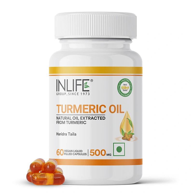 Inlife Turmeric Oil Supplement, 500mg, Veg. Capsules