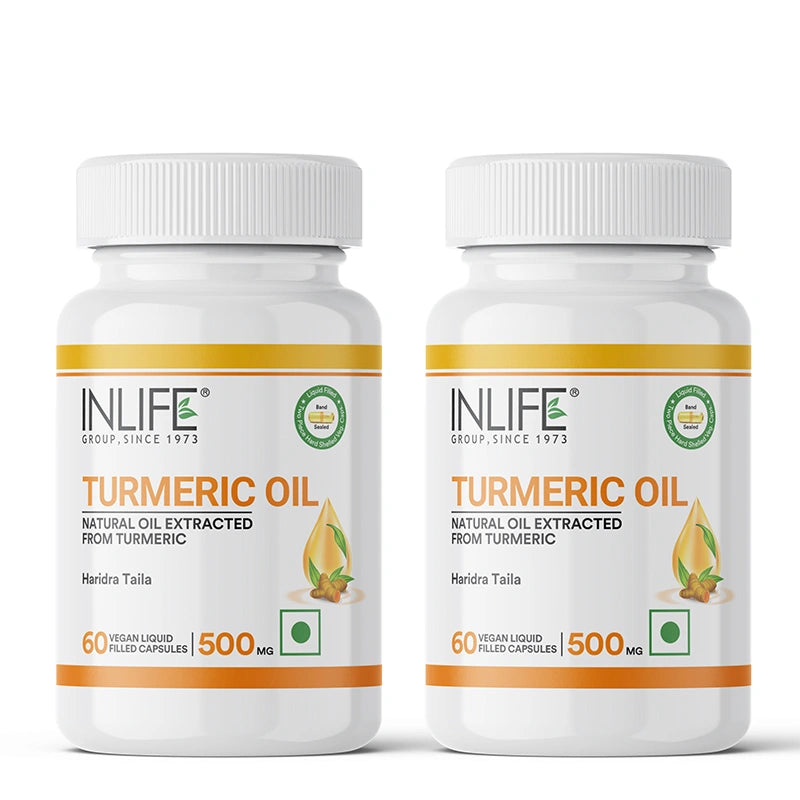 Inlife Turmeric Oil Supplement, 500mg, Veg. Capsules