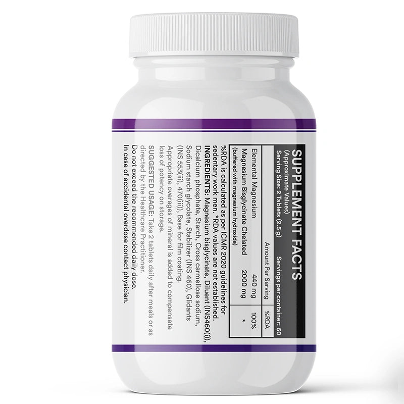 Inlife Magnesium Glycinate Forte 440 mg (Elemental Mg.) Tablets.