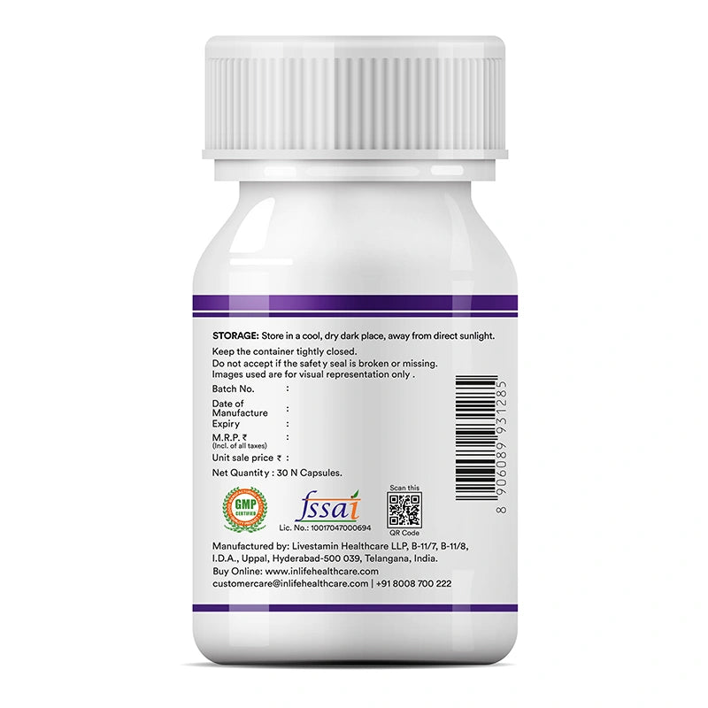 Inlife L-Glutathione Reduced Supplement | Veg. Capsules