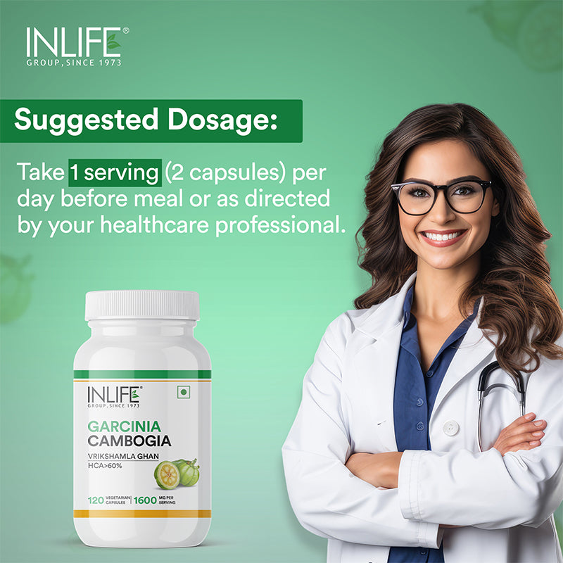 Inlife Garcinia Cambogia Extract Supplement, 1600mg, Veg. Capsules