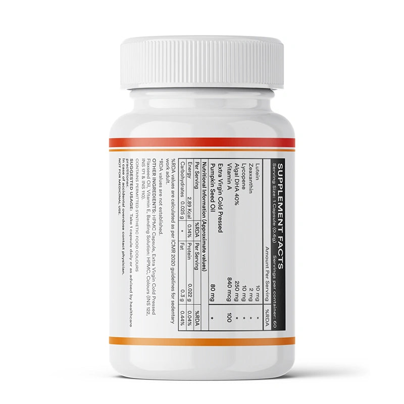 Inlife Natural Lutein & Zeaxanthin Liquid Filled Veg. Capsules | Eye Health & Antioxidant Support