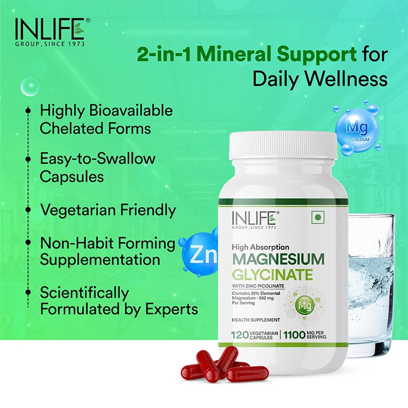Inlife Plant-Based Vitamin D3 K2 with Organic Coconut Oil + Vitamin B12 ALA + Magnesium Glycinate with Zinc, Veg. Combo Pack