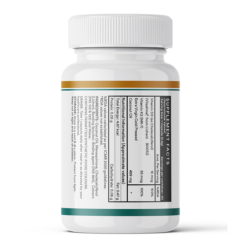 Inlife Plant Based D3 K2 Liquid Filled Capules