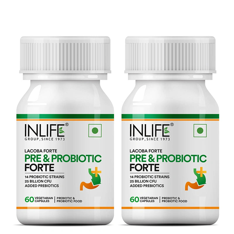 Inlife Pre and Probiotic Forte Capsules, 25 Billion CFU