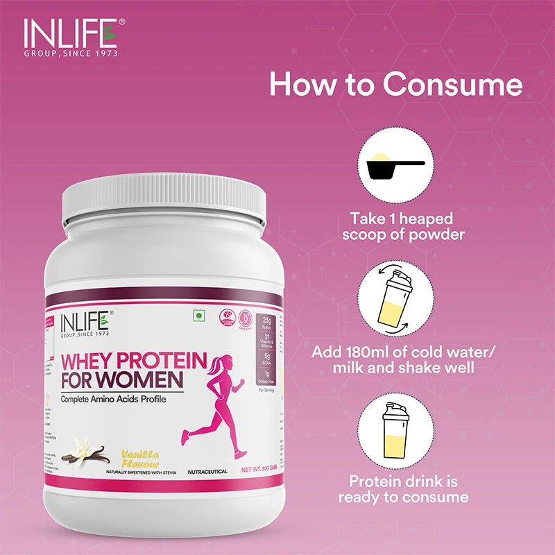 Inlife Whey Protein Powder for Women | 500g