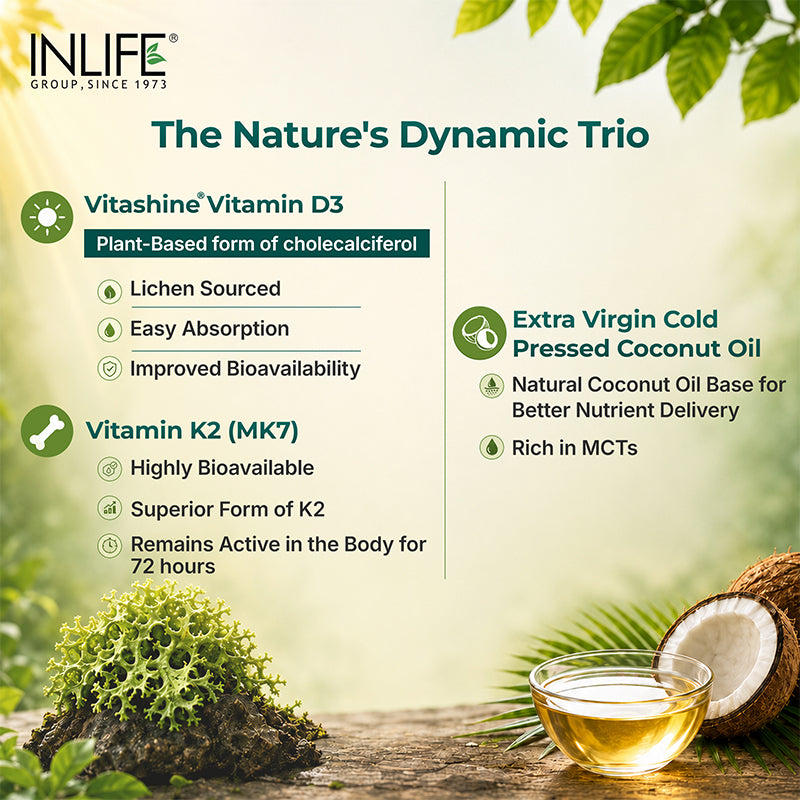 Inlife Plant Based D3 K2 Liquid Filled Capules