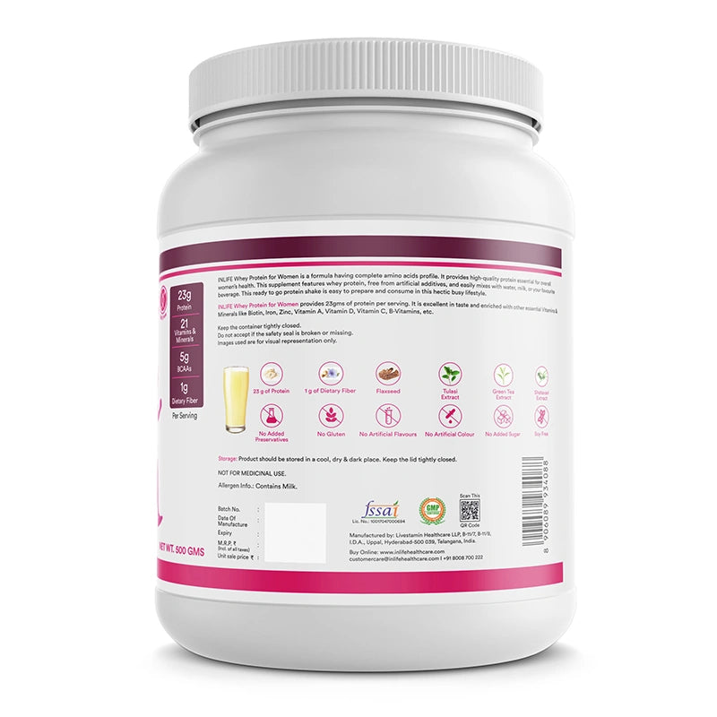 Inlife Whey Protein Powder for Women | 500g