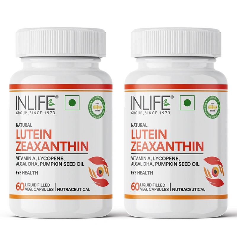 Inlife Natural Lutein & Zeaxanthin Liquid Filled Veg. Capsules | Eye Health & Antioxidant Support