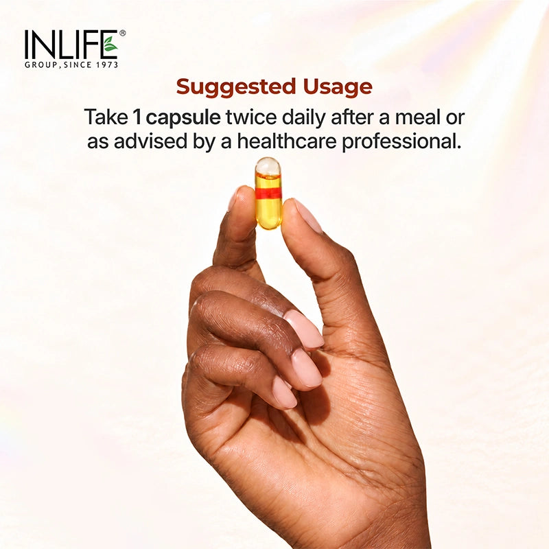 Inlife Flaxseed Oil Omega 3, 6, 9 Fatty Acids Supplement, 500mg, Veg. Capsules