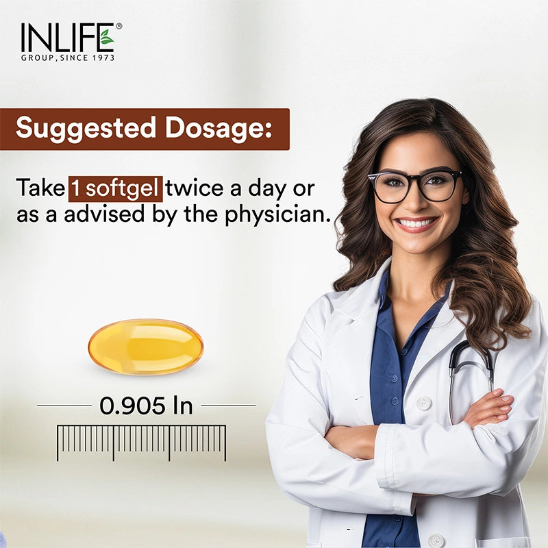 Inlife Flaxseed Oil Capsules Omega 3 6 9 Supplement | 1000mg | Softgels