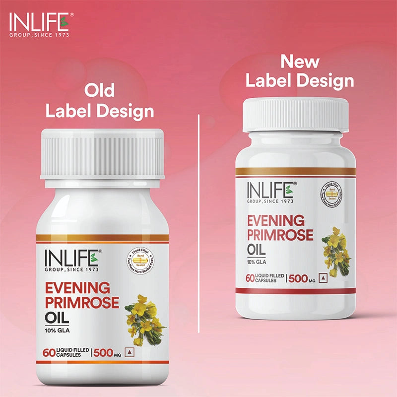 Inlife Evening Primrose Oil Supplement, 500mg Capsules