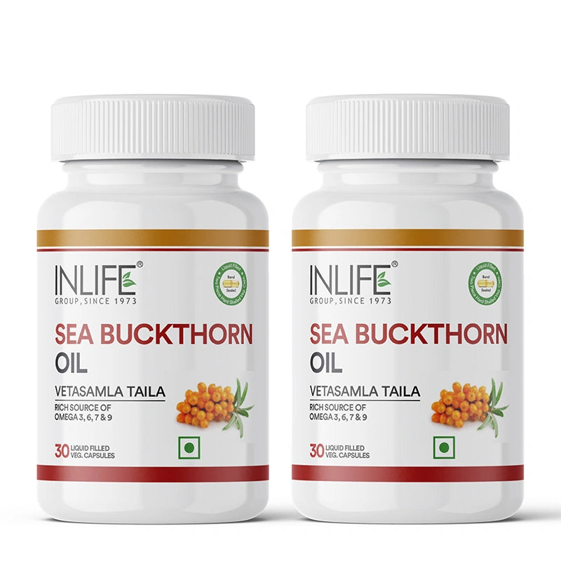 Inlife Sea Buckthorn Oil, 500 mg, Liquid Filled Capsules