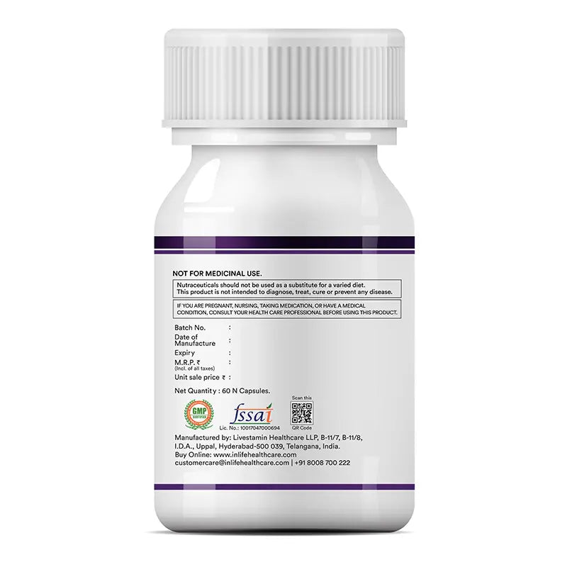 Inlife Natural Resveratrol Japanese Knotweed 750 mg, Antioxidant-Rich Supplement with Grape Seed, Green Tea, Vitamin C, L-Glutathione & Bioperine, Veg. Capsules