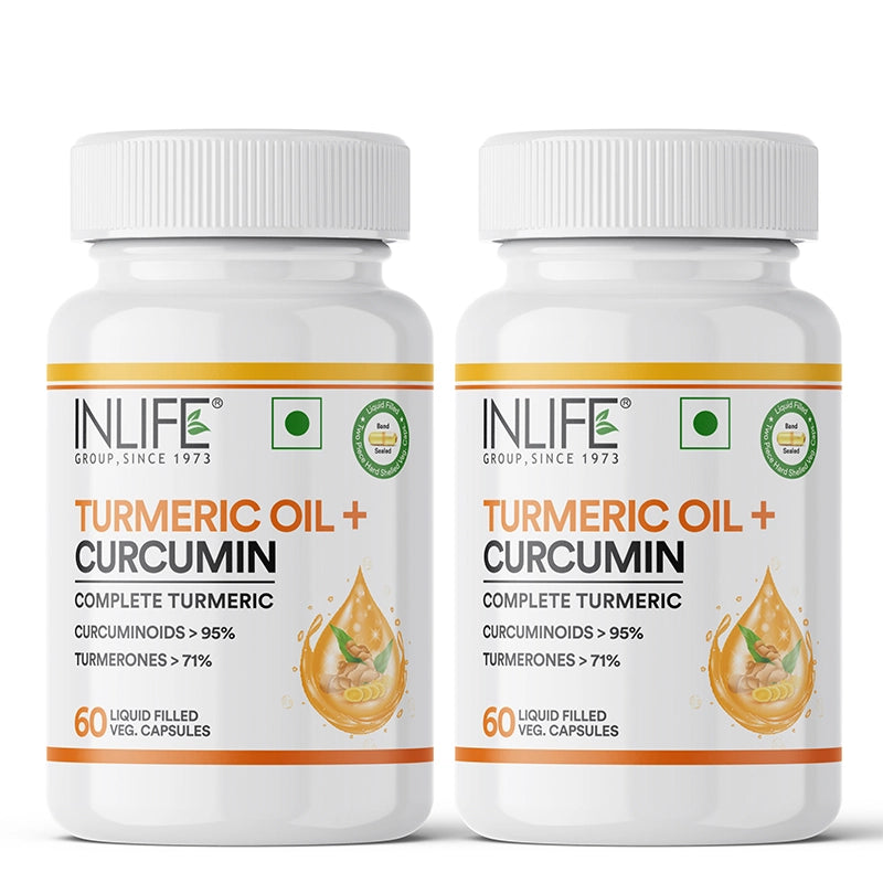 Inlife Turmeric Oil + Curcumin, Liquid-Filled Veg. Capsules