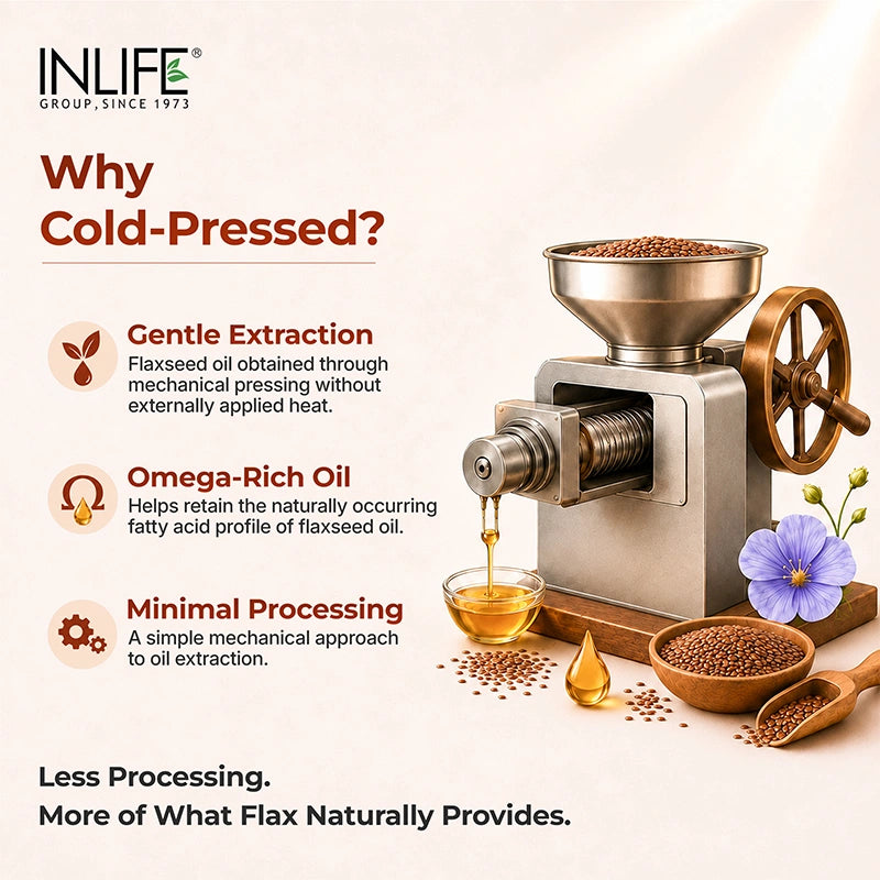 Inlife Flaxseed Oil Omega 3, 6, 9 Fatty Acids Supplement, 500mg, Veg. Capsules