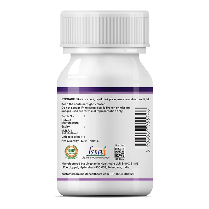 Inlife ZMA Triple Strength Zinc Magnesium and Vitamin B6 Supplement, Veg. Tablets