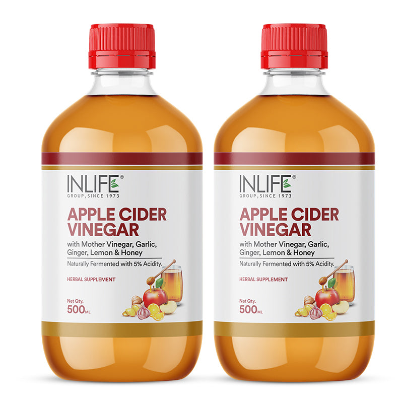 Inlife Apple Cider Vinegar with Garlic, Ginger, Lemon, Honey with Mother Vinegar | 500 ml