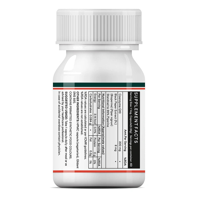 Inlife Coenzyme Q10 Supplement (CoQ10) with Bioperine | 200mg | Veg. Capsules