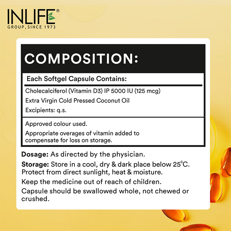 Inlife Vitamin B12, Fish oil & Vitamin D3 5000 IU Combo | Support Bone, Heart & Nerve
