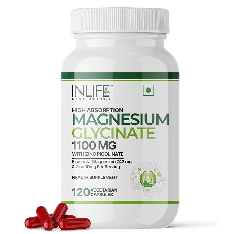 Inlife Magnesium Glycinate 1100 mg with Zinc Capsules