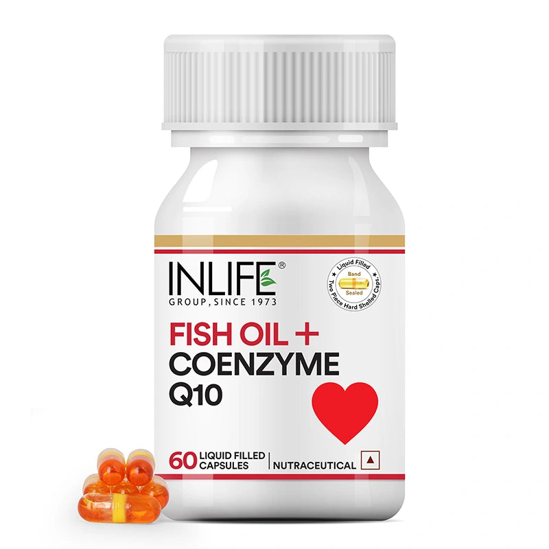 Inlife Fish Oil with CoQ10 Supplement, Liquid-Filled Capsules