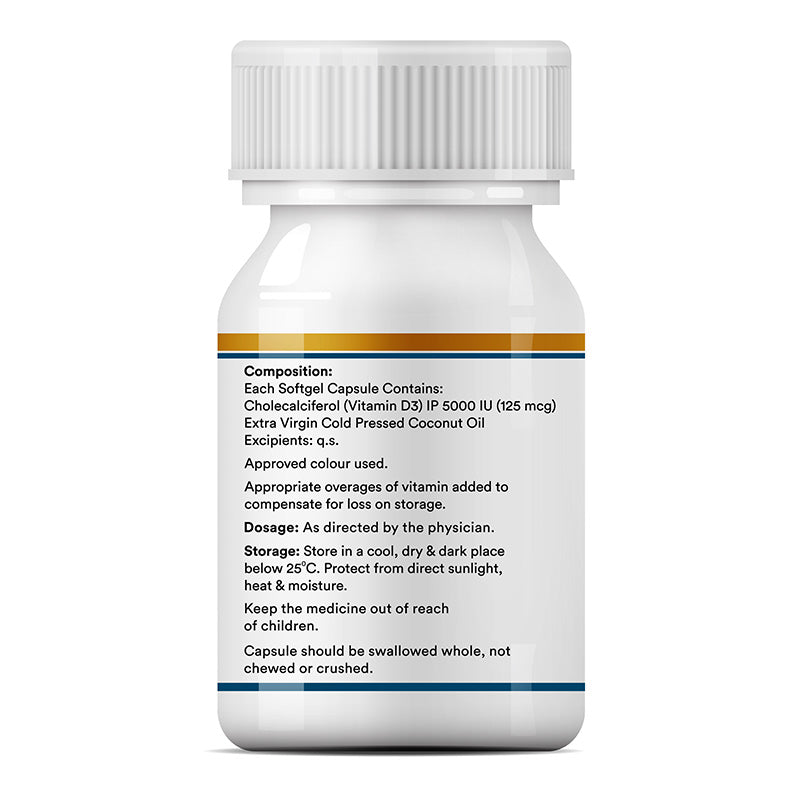 Vitamin B12, D3 5000 IU & Magnesium Glycinate Combo | Supports Bone & Nerve Health