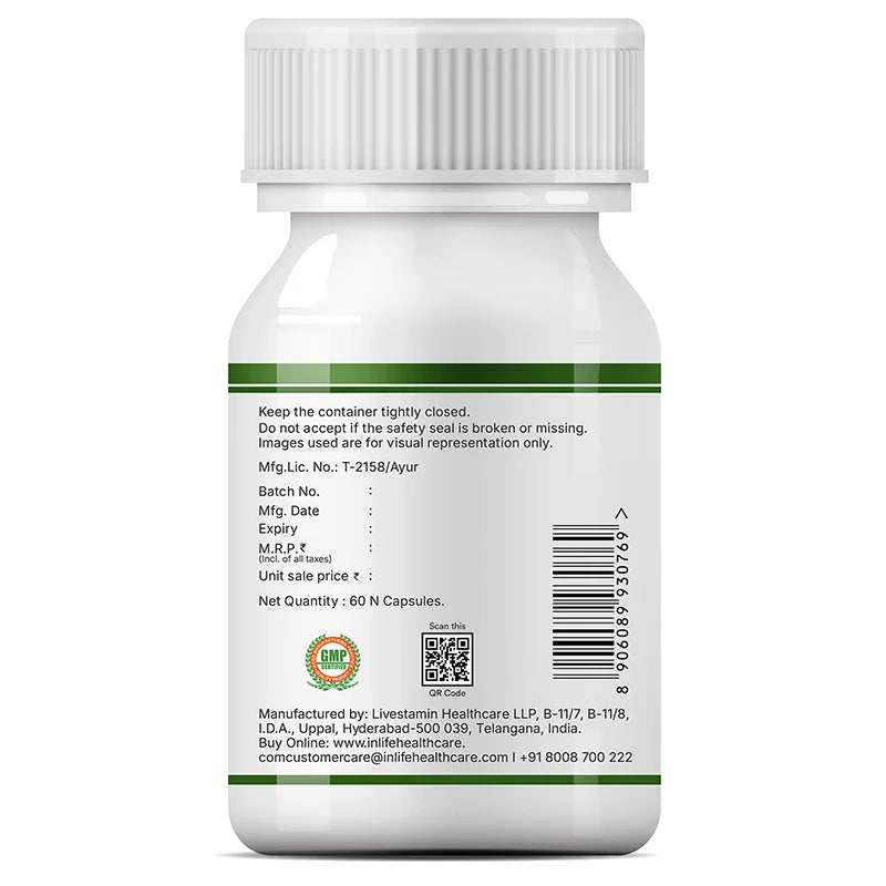 Inlife Moringa Leaf Extract Supplement, 500 mg, Veg. Capsules